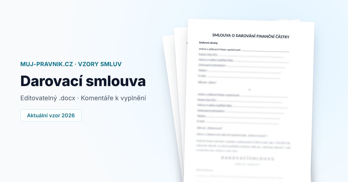 Náhled vzoru Darovací smlouva