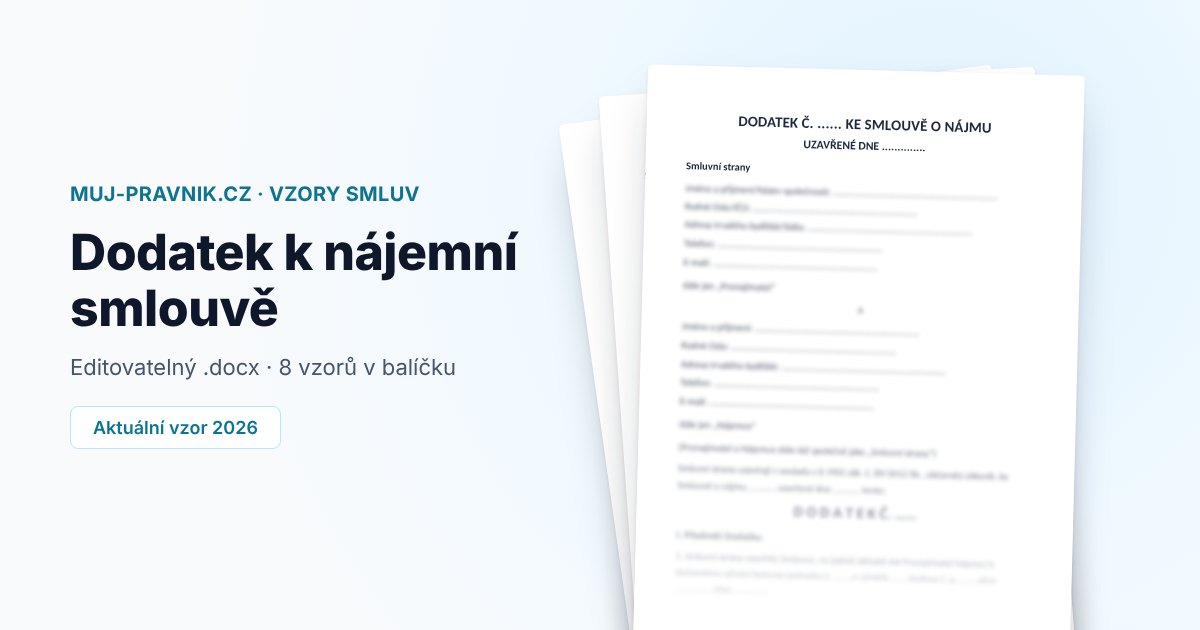 Náhled vzoru Dodatek k nájemní smlouvě