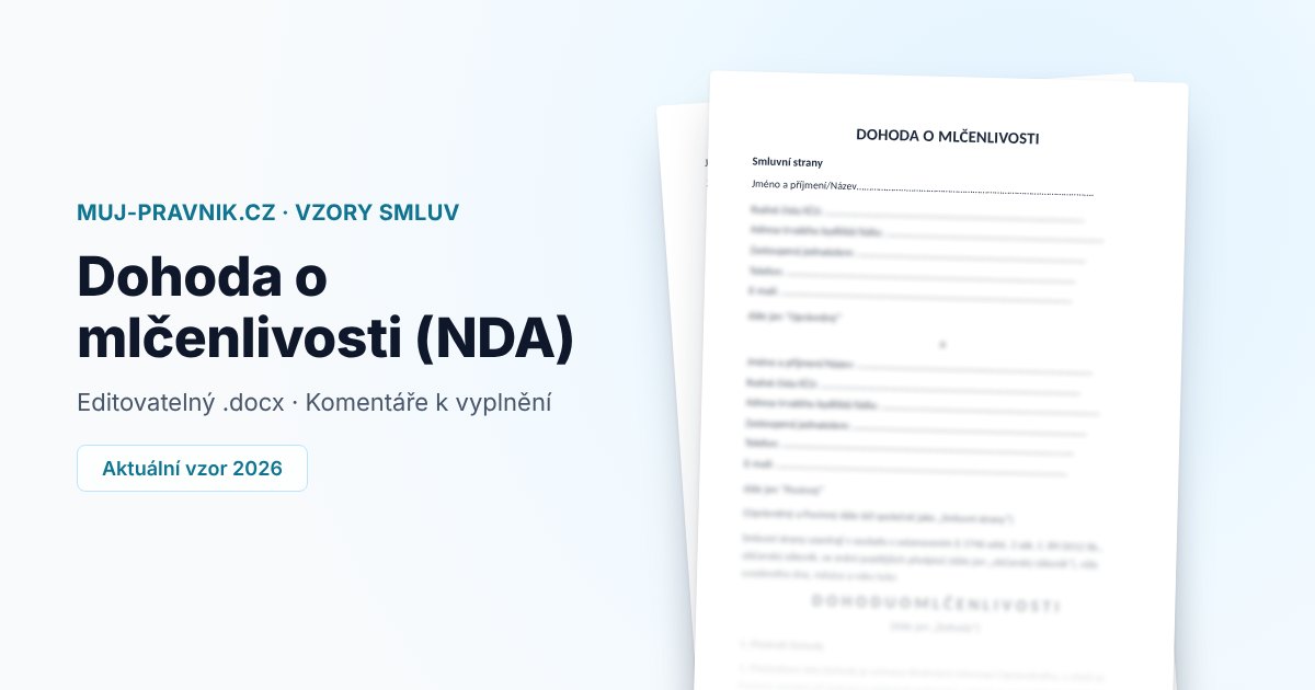 Náhled vzoru Dohoda o mlčenlivosti (NDA)