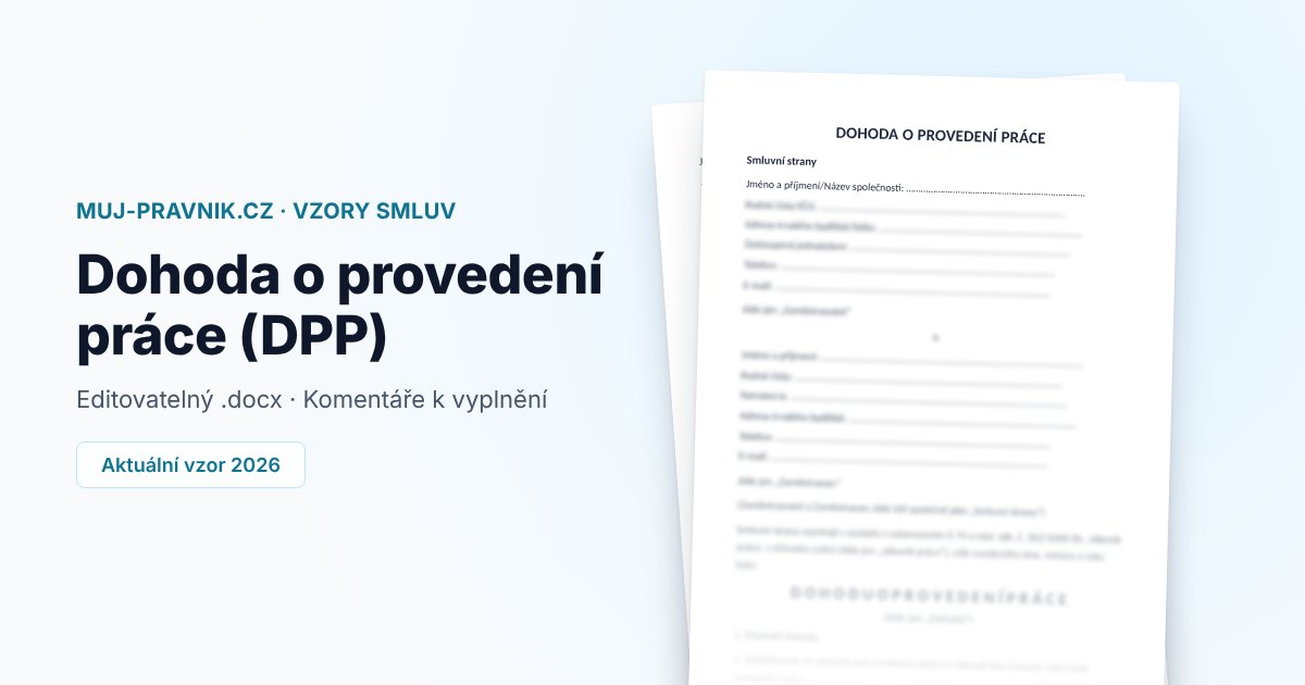 Náhled vzoru Dohoda o provedení práce (DPP)