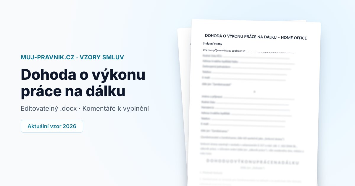 Náhled vzoru Dohoda o výkonu práce na dálku