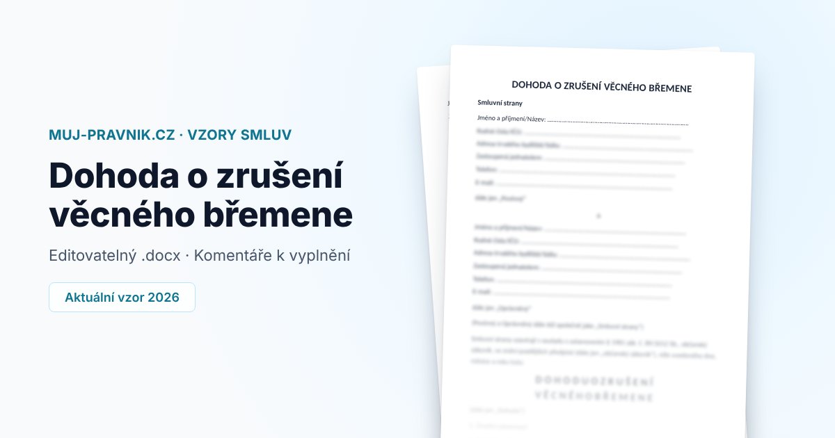 Náhled vzoru Dohoda o zrušení věcného břemene