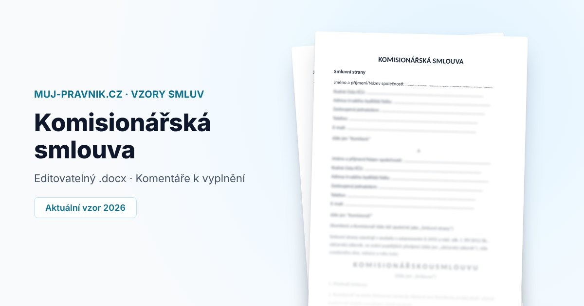 Náhled vzoru Komisionářská smlouva