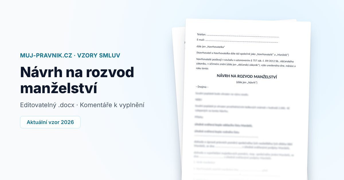 Náhled vzoru Návrh na rozvod manželství