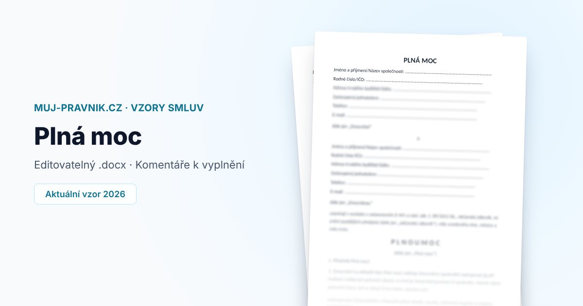 Náhled vzoru Plná moc