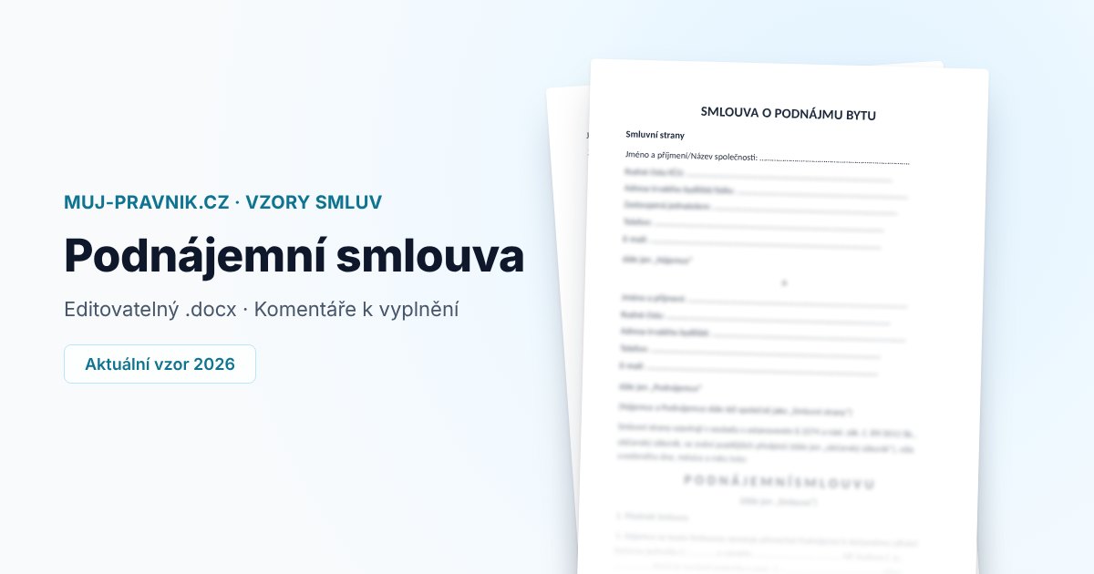 Náhled vzoru Podnájemní smlouva
