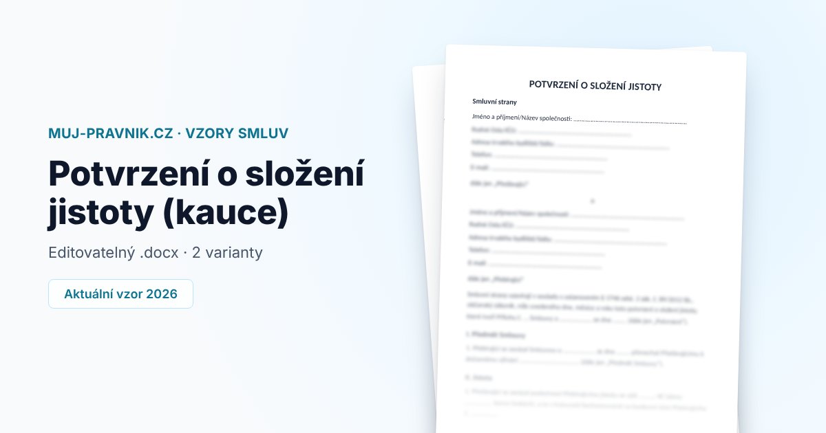 Náhled vzoru Potvrzení o složení jistoty (kauce)