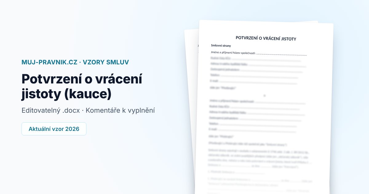 Náhled vzoru Potvrzení o vrácení jistoty (kauce)