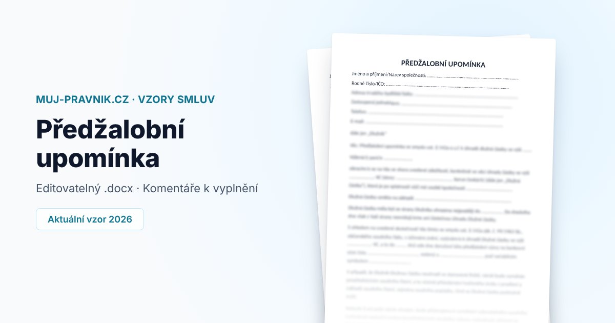 Náhled vzoru Předžalobní upomínka