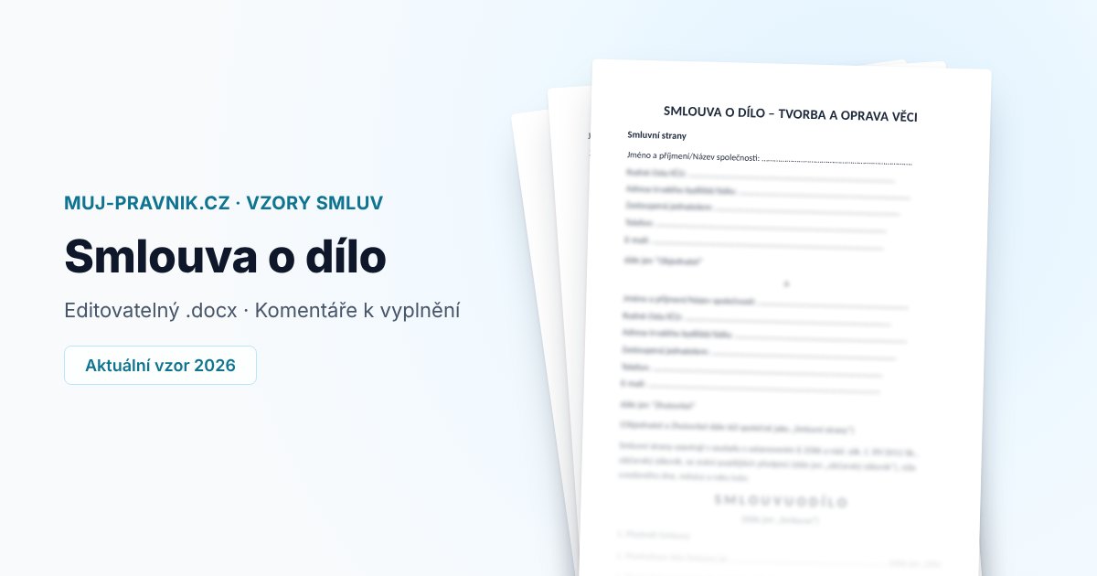 Náhled vzoru Smlouva o dílo