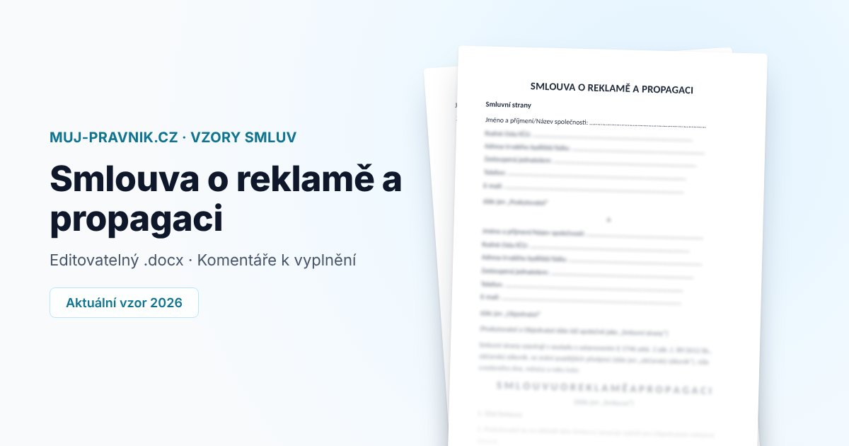 Náhled vzoru Smlouva o reklamě a propagaci