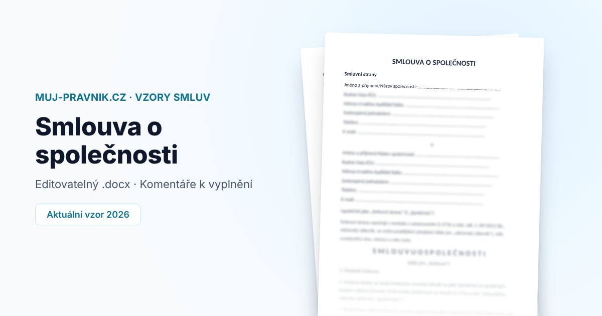 Náhled vzoru Smlouva o společnosti