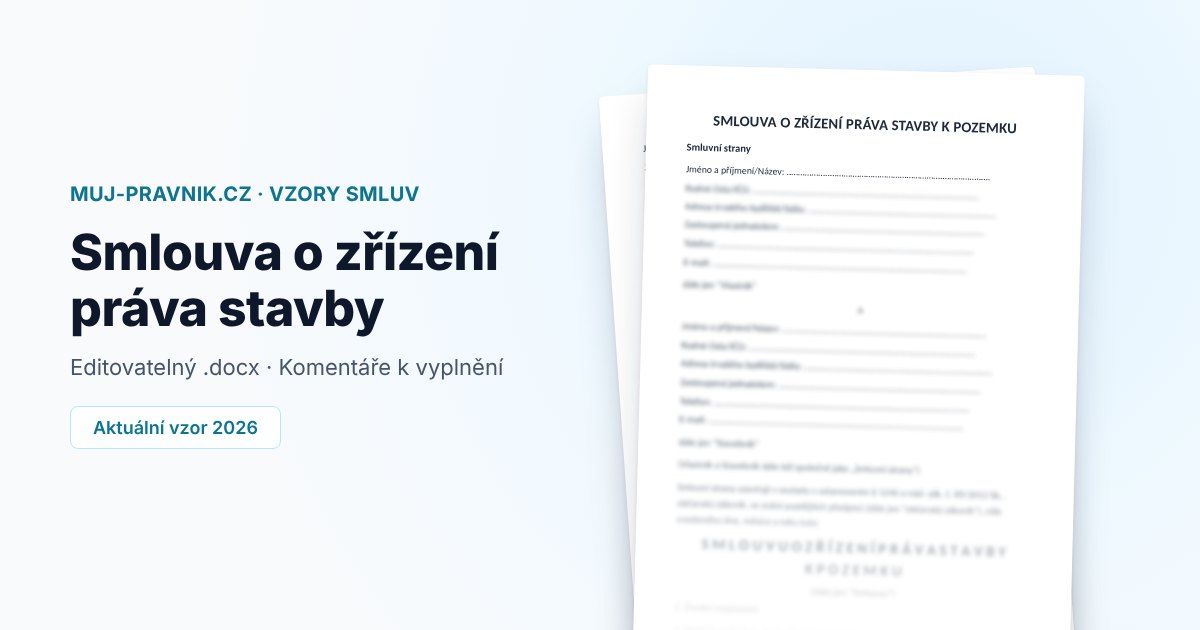Náhled vzoru Smlouva o zřízení práva stavby