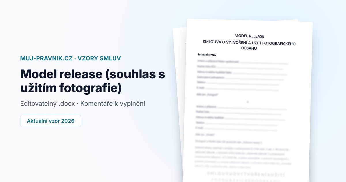 Náhled vzoru Model release (souhlas s užitím fotografie)