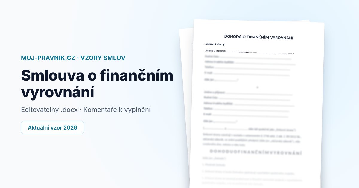 Náhled vzoru Smlouva o finančním vyrovnání