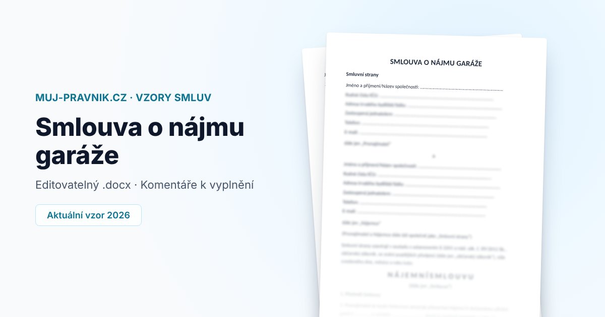 Náhled vzoru Smlouva o nájmu garáže