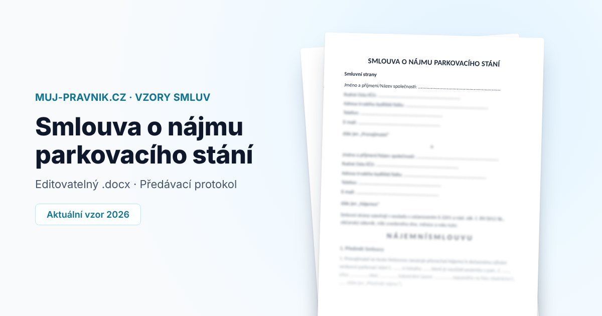 Náhled vzoru Smlouva o nájmu parkovacího stání
