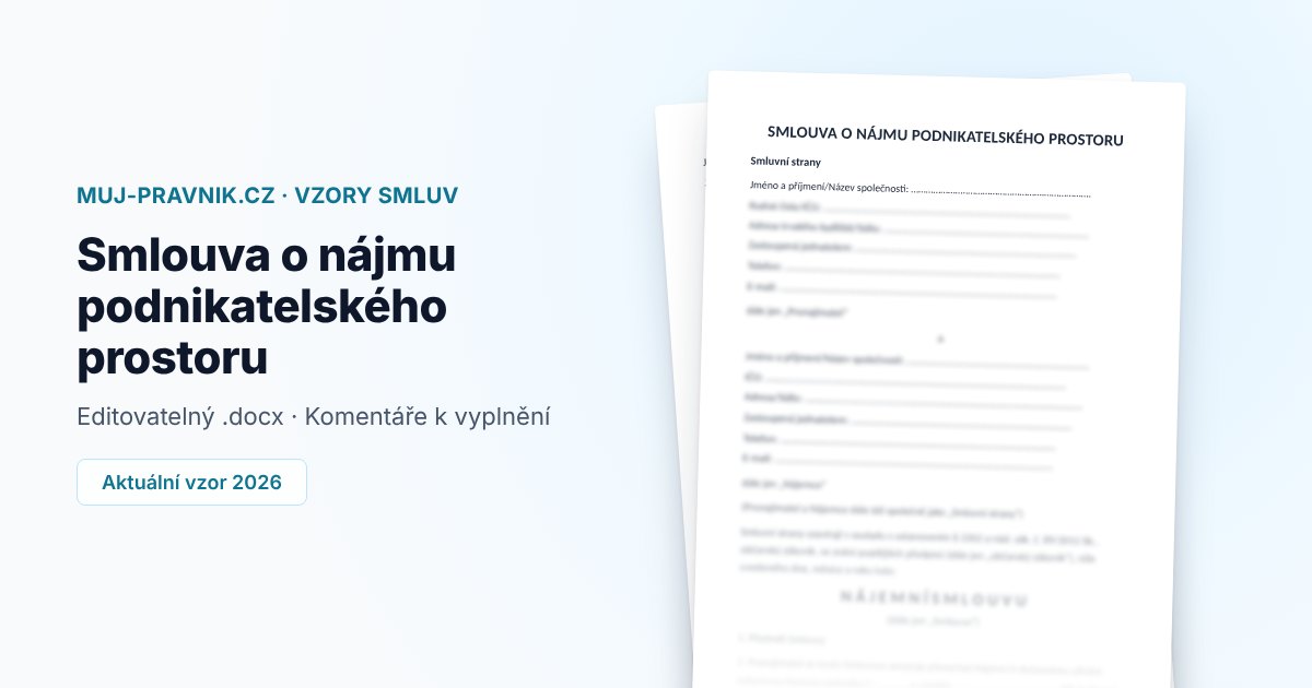 Náhled vzoru Smlouva o nájmu podnikatelského prostoru