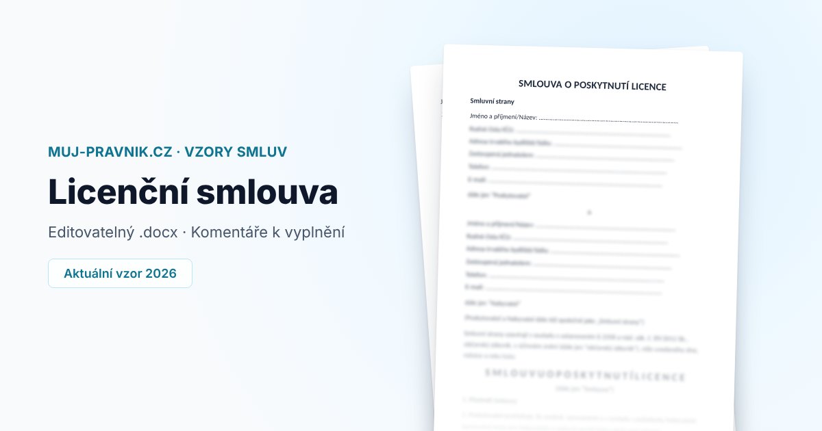 Náhled vzoru Licenční smlouva