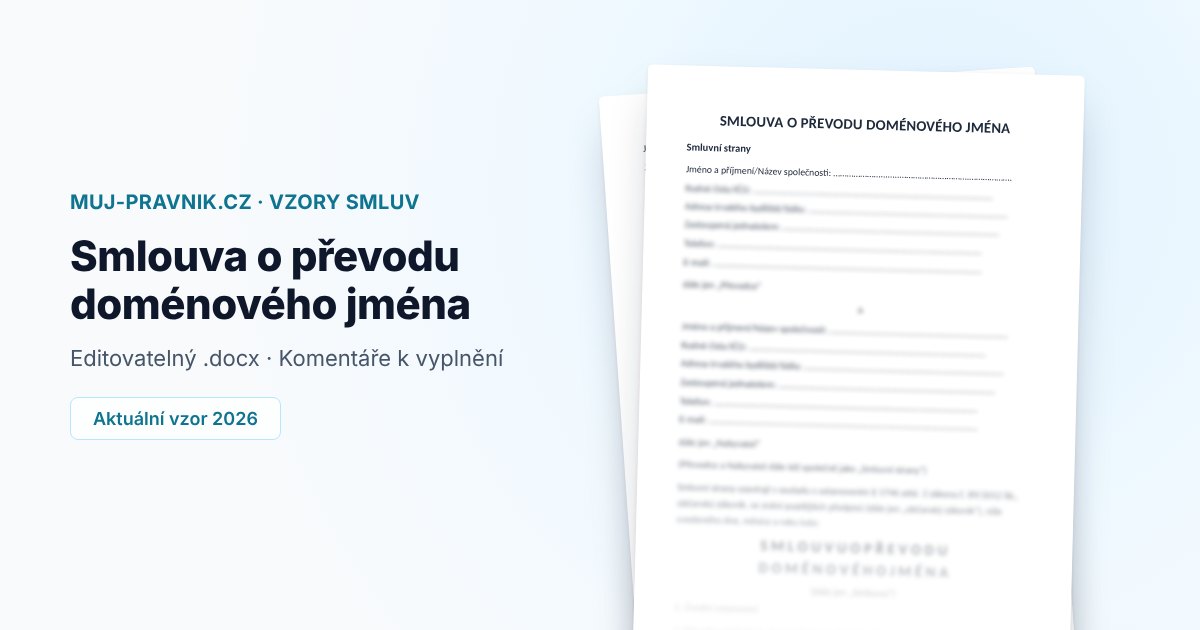 Náhled vzoru Smlouva o převodu doménového jména