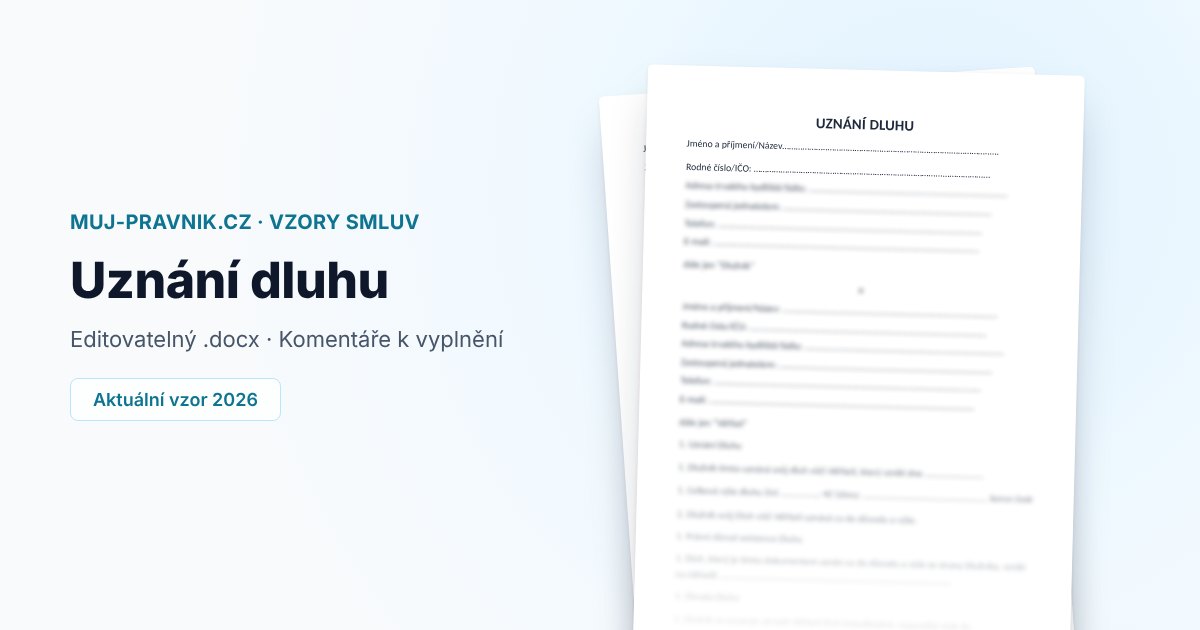 Náhled vzoru Uznání dluhu