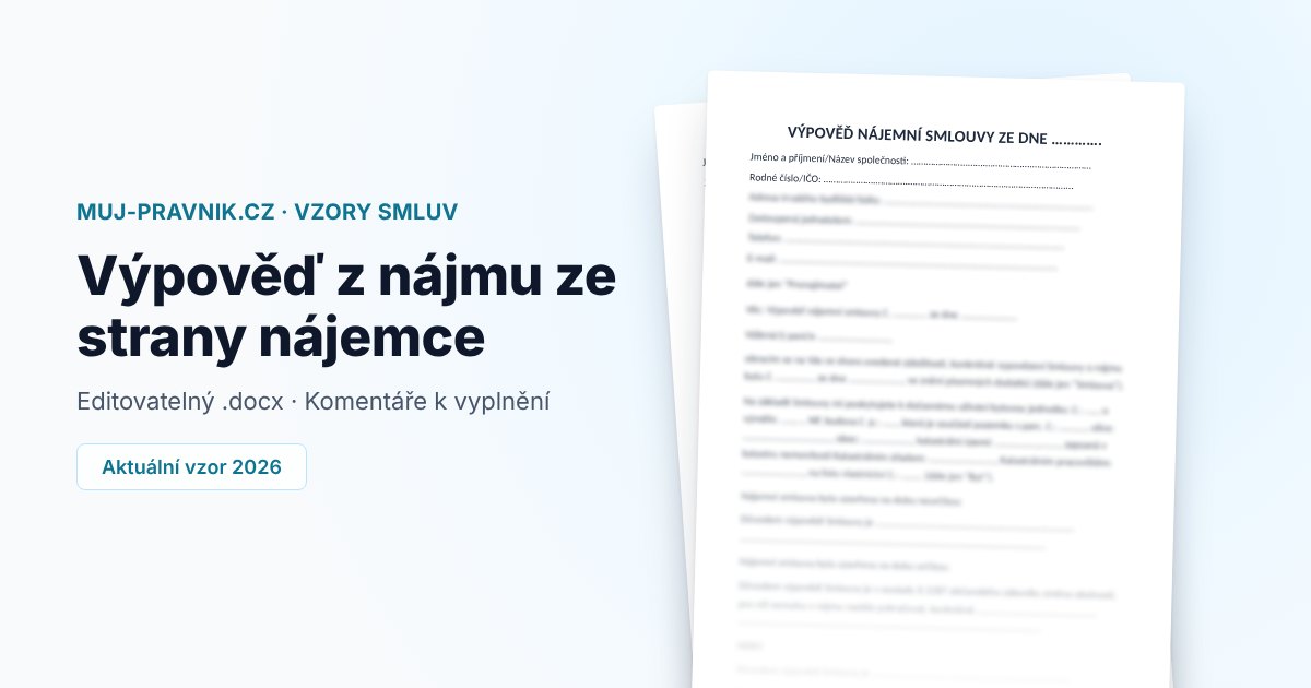 Náhled vzoru Výpověď z nájmu ze strany nájemce