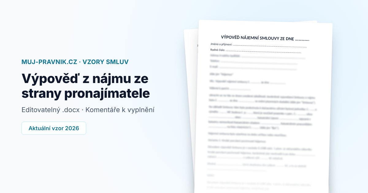 Náhled vzoru Výpověď z nájmu ze strany pronajímatele