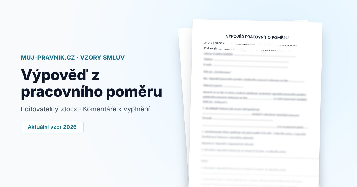 Náhled vzoru Výpověď z pracovního poměru