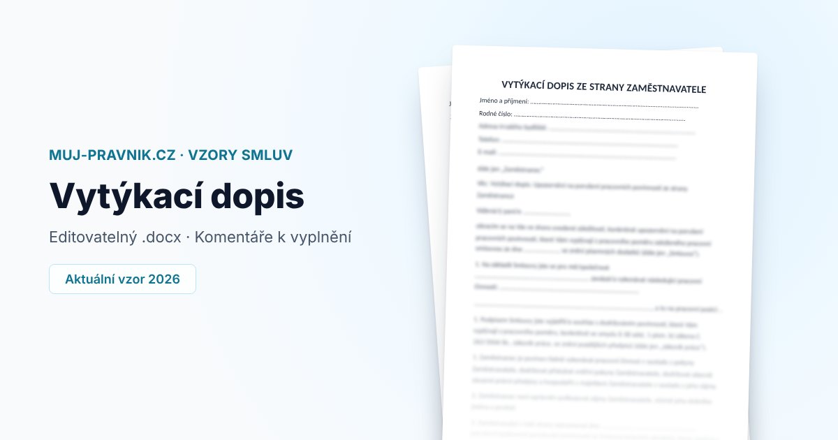 Náhled vzoru Vytýkací dopis