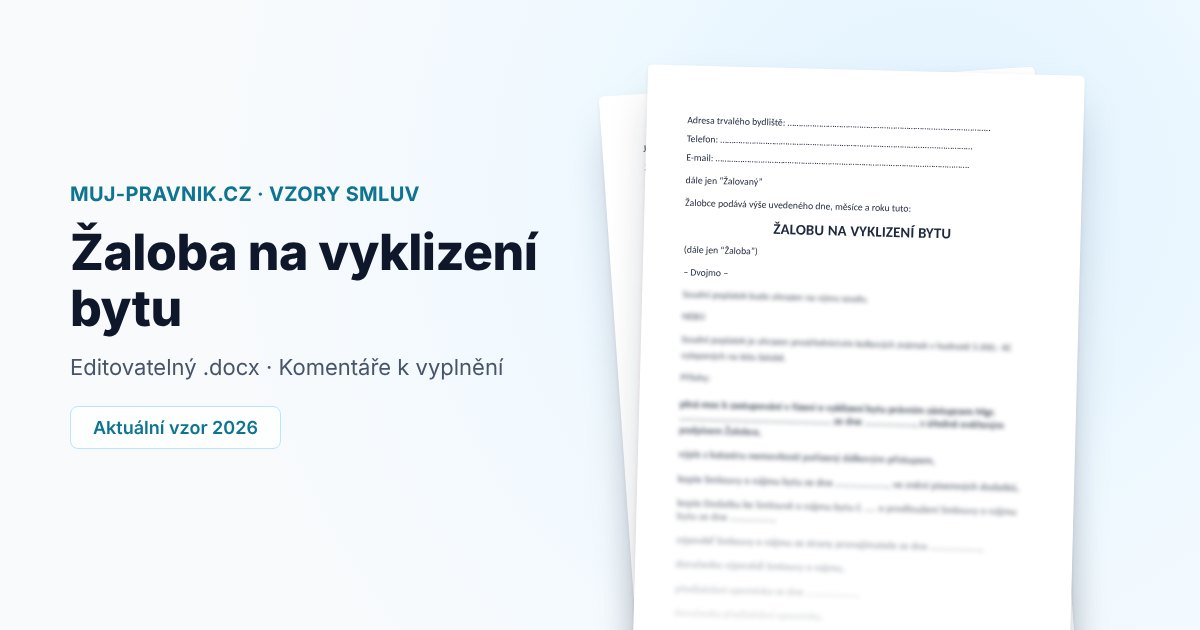 Náhled vzoru Žaloba na vyklizení bytu