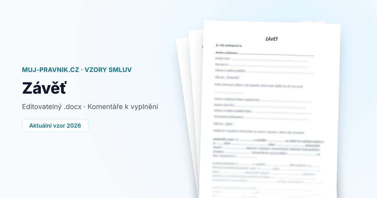 Náhled vzoru Závěť